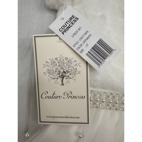 Child's formal dress Couture Princess Sz 3T White with beads/rinestones - Picture 13 of 16